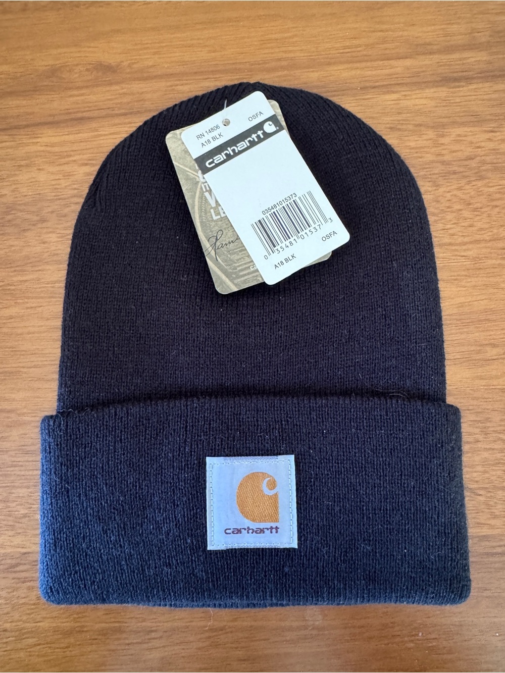 Carhartt Cuffed Knit Beanie - Black with Gold Logo